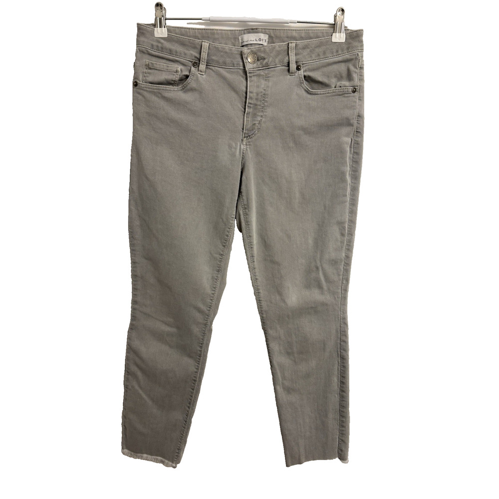 Loft‎ Women's 29/8 Curvy Skinny Crop Light Gray Jeans Urban Streetwear Sexy Y2K